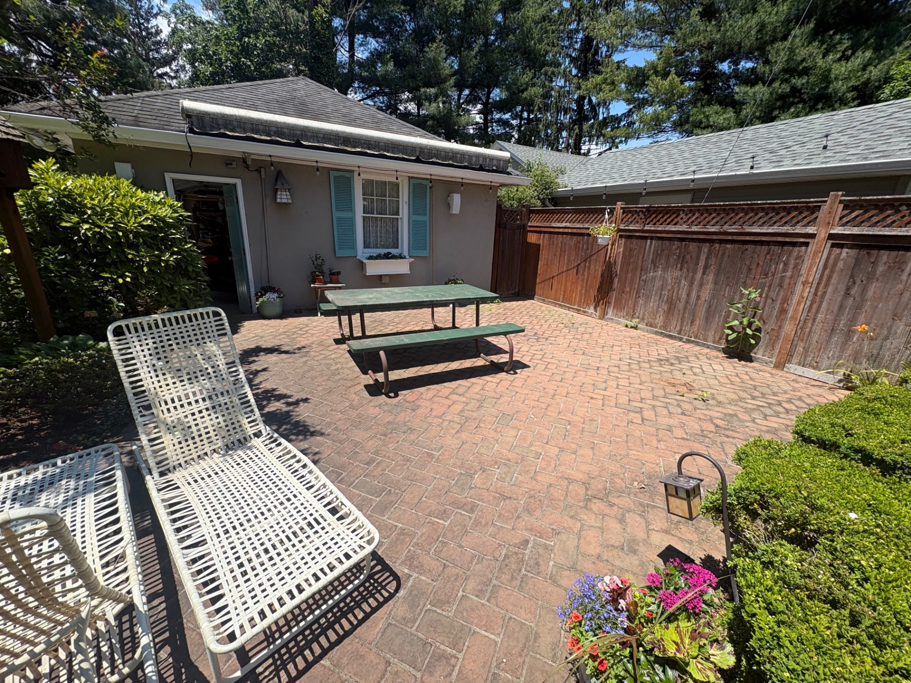 Paver patio cleaning before